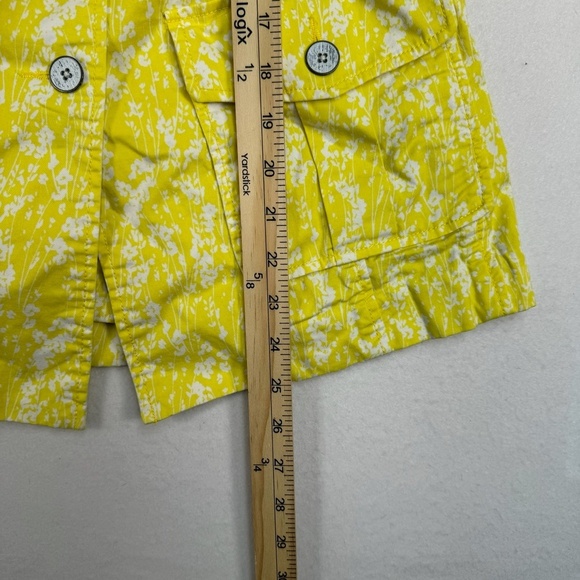 Cabi Field Jacket Womens Size Small Daisy Floral Print Buttons Yellow Pockets - Picture 8 of 9